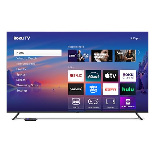 Roku Smart TV 2025 – 50-Inch Select Series, 4K HDR TV – RokuTV with Enhanced Voice Remote – Flat Screen LED Television with Wi-Fi for Streaming Live Local News, Sports, Family Entertainment