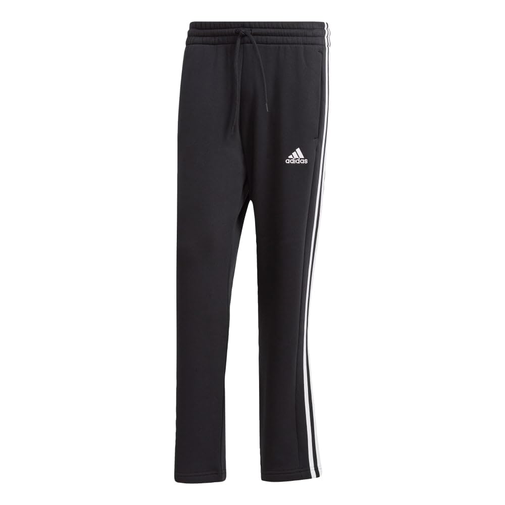 adidas Men's Essentials Fleece Open Hem 3-Stripes Pants