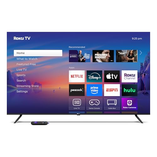 Roku Smart TV 2025 – 50-Inch Select Series, 4K HDR TV – RokuTV with Enhanced Voice Remote – Flat Screen LED Television with Wi-Fi for Streaming Live Local News, Sports, Family Entertainment