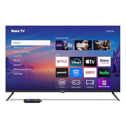 Roku Smart TV 2025 – 50-Inch Select Series, 4K HDR TV – RokuTV with Enhanced Voice Remote – Flat Screen LED Television with Wi-Fi for Streaming Live Local News, Sports, Family Entertainment
