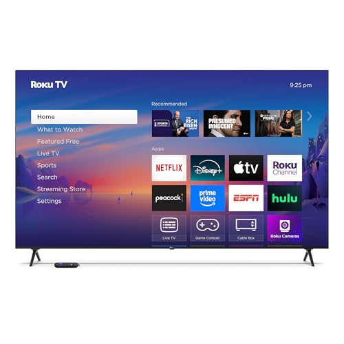 Roku Smart TV 2025 – 50-Inch Select Series, 4K HDR TV – RokuTV with Enhanced Voice Remote – Flat Screen LED Television with Wi-Fi for Streaming Live Local News, Sports, Family Entertainment