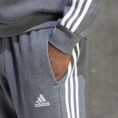 adidas Men's Essentials Fleece Open Hem 3-Stripes Pants