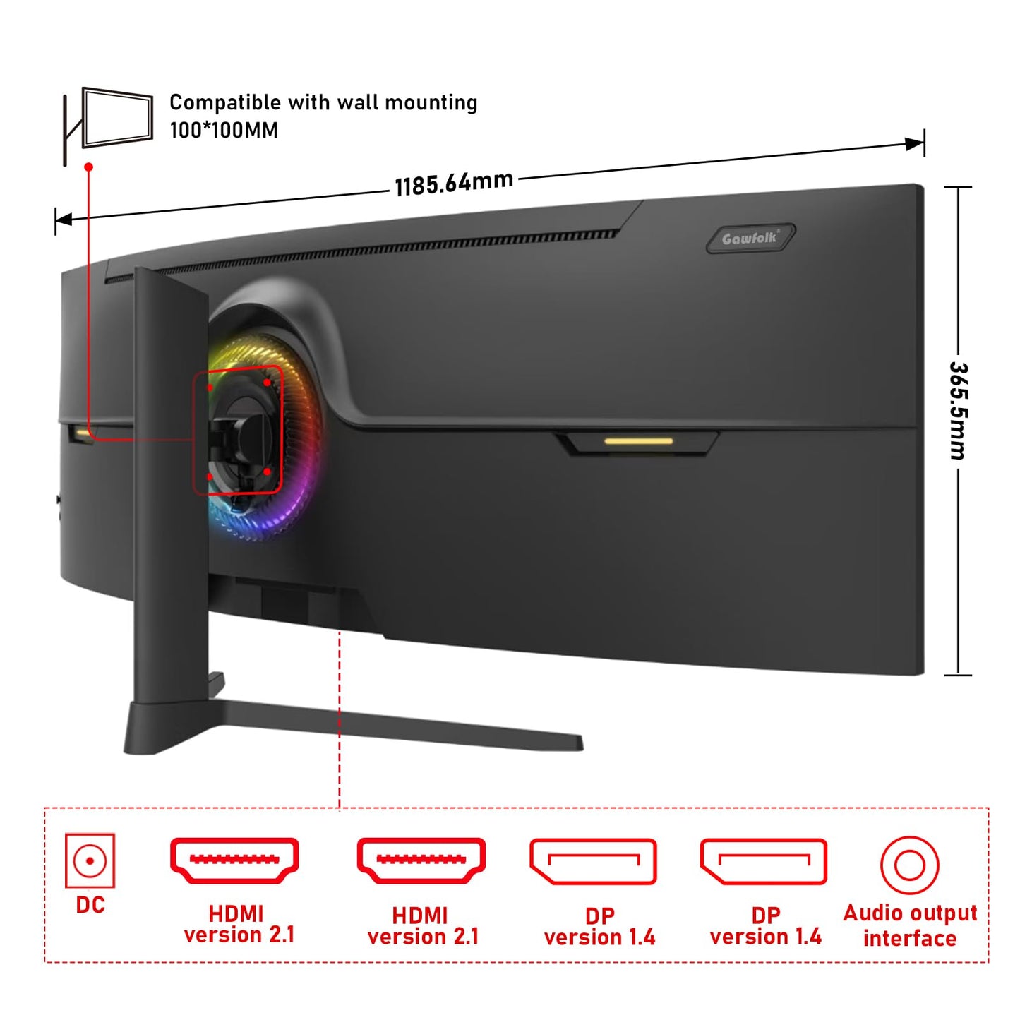 32 inch 2K QHD(2560×1440P) 165Hz Curved Gaming Monitor, PC Screen