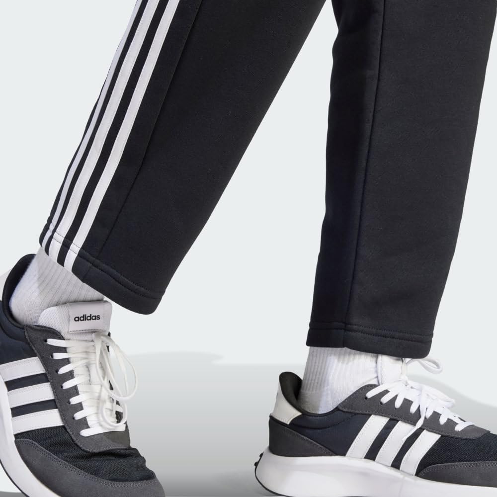 adidas Men's Essentials Fleece Open Hem 3-Stripes Pants