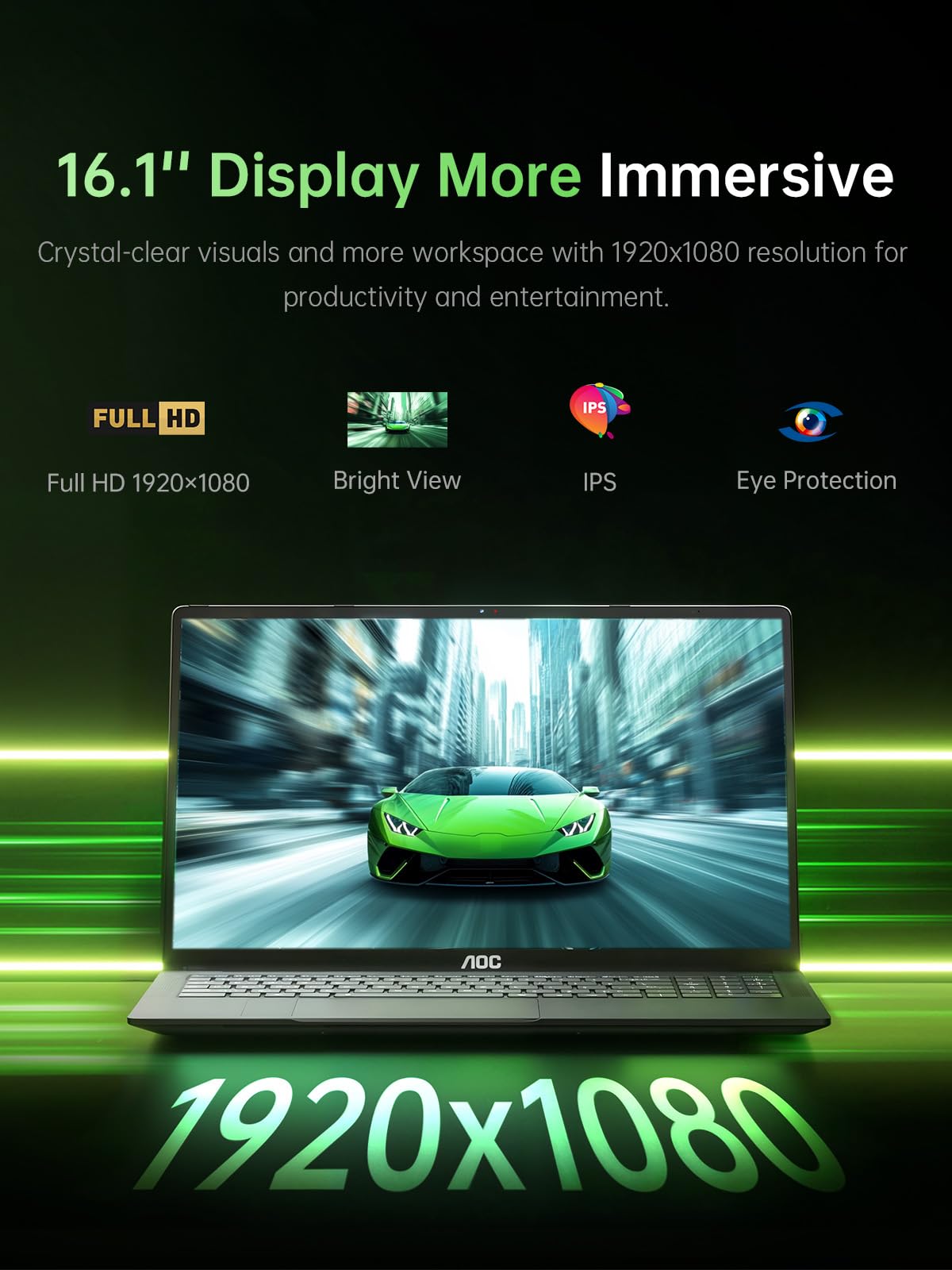 2025 16.1 Laptop Computer AMD Ryzen 7 5700U (8C/16T, Up to 4.3GHz) Radeon RX Vega 8 Graphics Laptop 16GB RAM 512GB NVMe SSD, Windows 11, FHD Display, WiFi 6, 53Wh Battery, HDMI, Webcam, Backlit KB