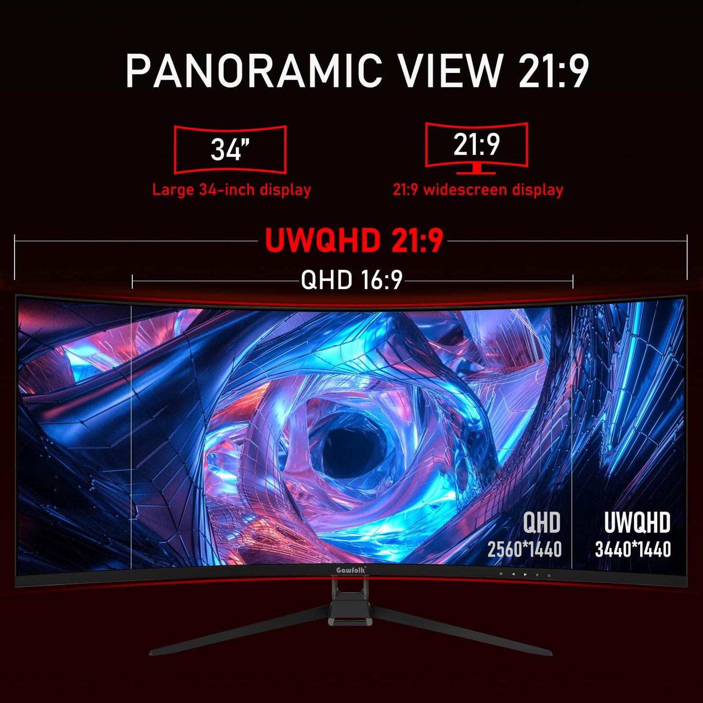32 inch 2K QHD(2560×1440P) 165Hz Curved Gaming Monitor, PC Screen