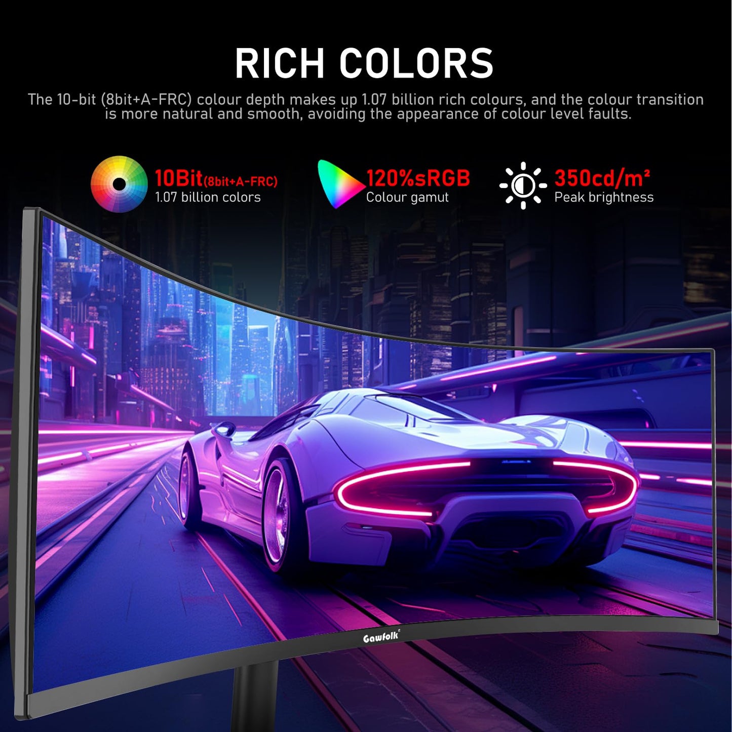 32 inch 2K QHD(2560×1440P) 165Hz Curved Gaming Monitor, PC Screen