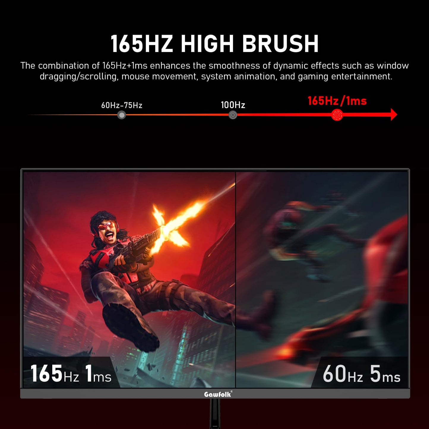 32 inch 2K QHD(2560×1440P) 165Hz Curved Gaming Monitor, PC Screen