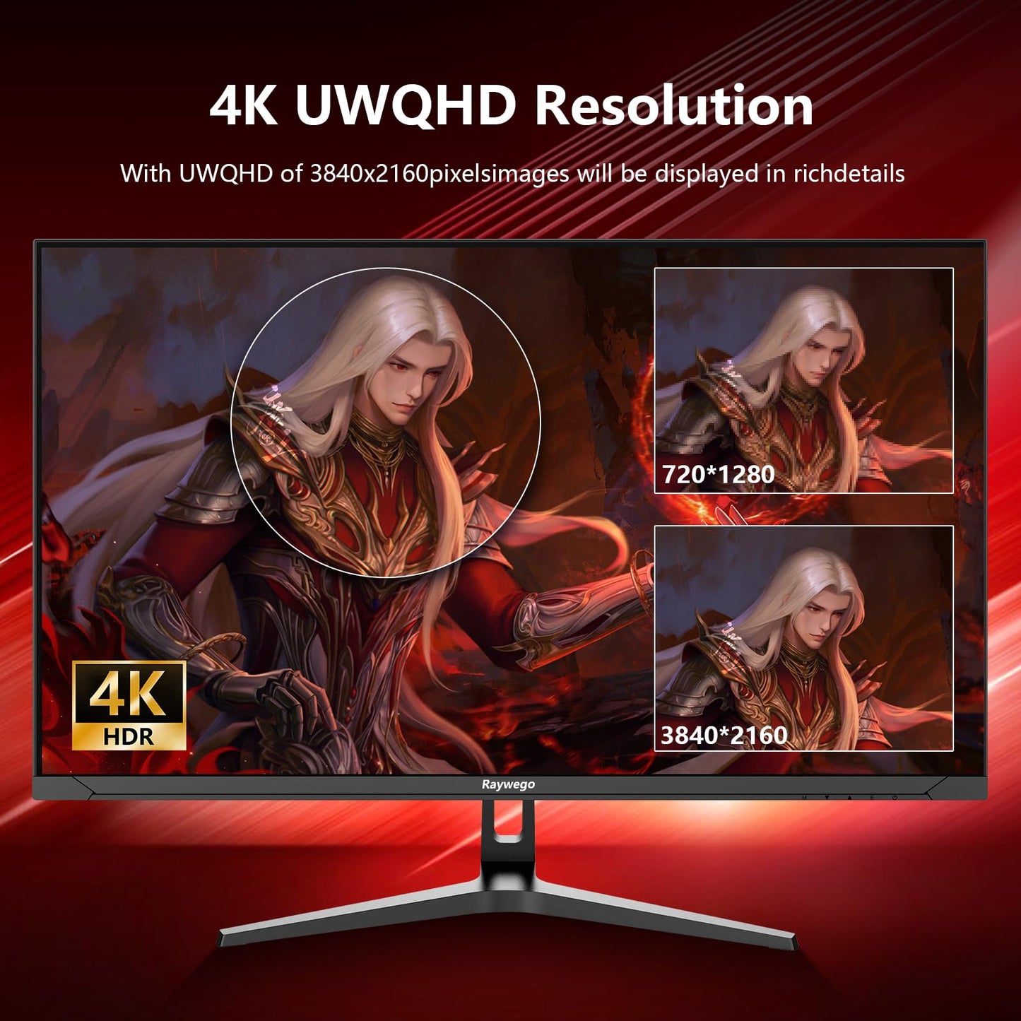 32 inch 4K Gaming Computer Monitor 60Hz UWQHD 3840x2160