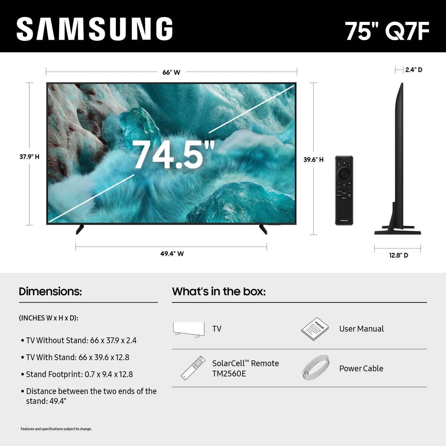 Samsung 55-Inch Class QLED Q7F Series Samsung Vision AI Smart TV (2025 Model, 55Q7F) Quantum HDR, Object Tracking Sound Lite, Q4 AI Gen1 Processor, 4K upscaling, Gaming Hub, Alexa Built-in