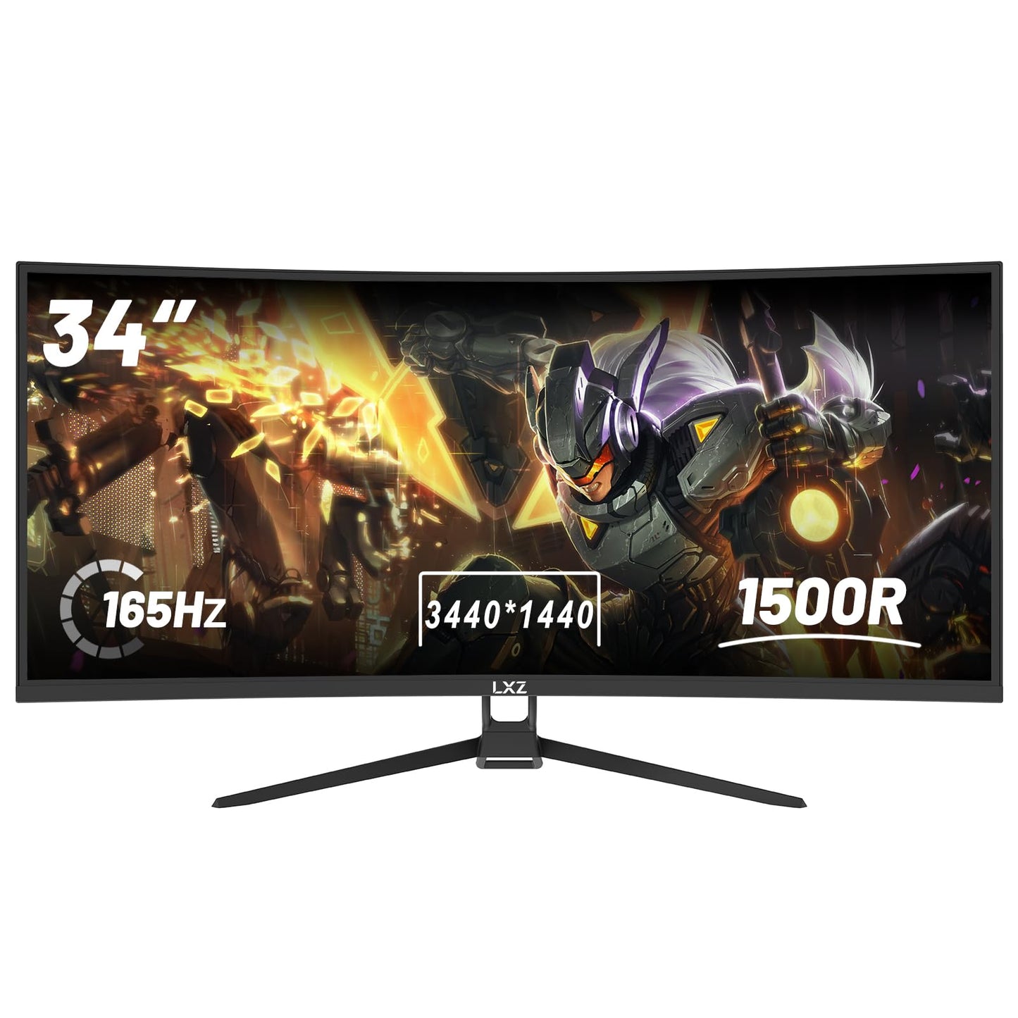 LXZ Curved 32 Inch Gaming Monitor 1500R, 2K QHD 180hz Frameless Display