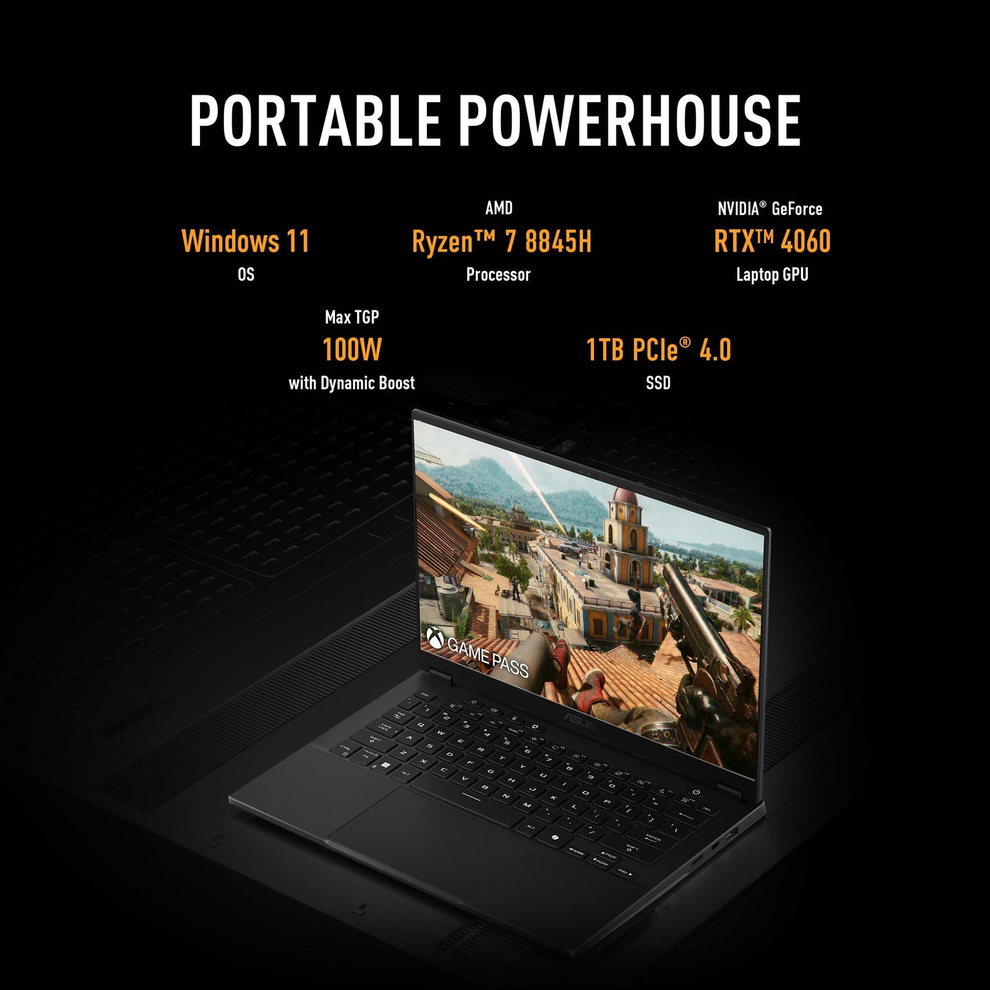 ASUS TUF Gaming A14 Copilot+ PC Gaming Laptop, 14” WQXGA 16:10 165Hz Display, AMD Ryzen™ AI 7 8845HS, NVIDIA® GeForce RTX™ 4050, 16GB LPDDR5X, 512GB PCIe® Gen 4.0 SSD, Wi-Fi 6E, Windows 11 Home