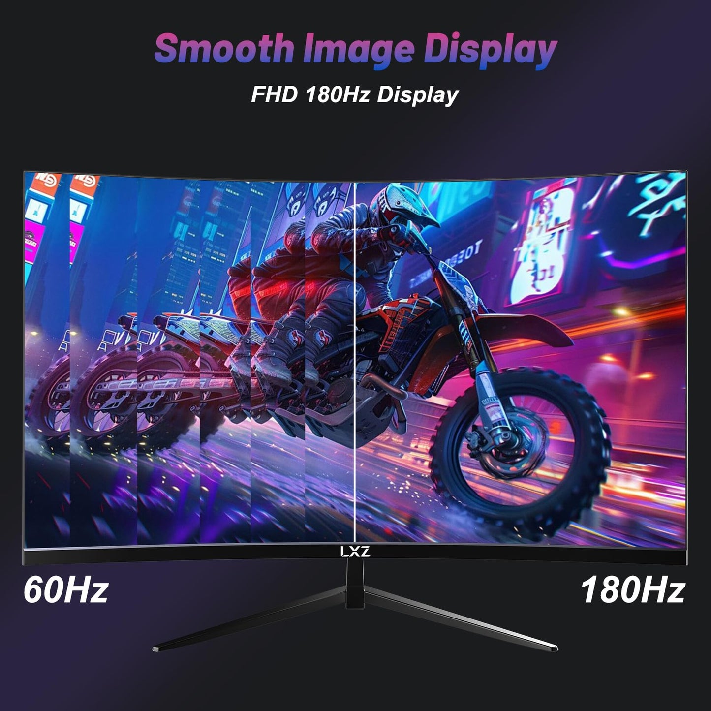 LXZ Curved 32 Inch Gaming Monitor 1500R, 2K QHD 180hz Frameless Display