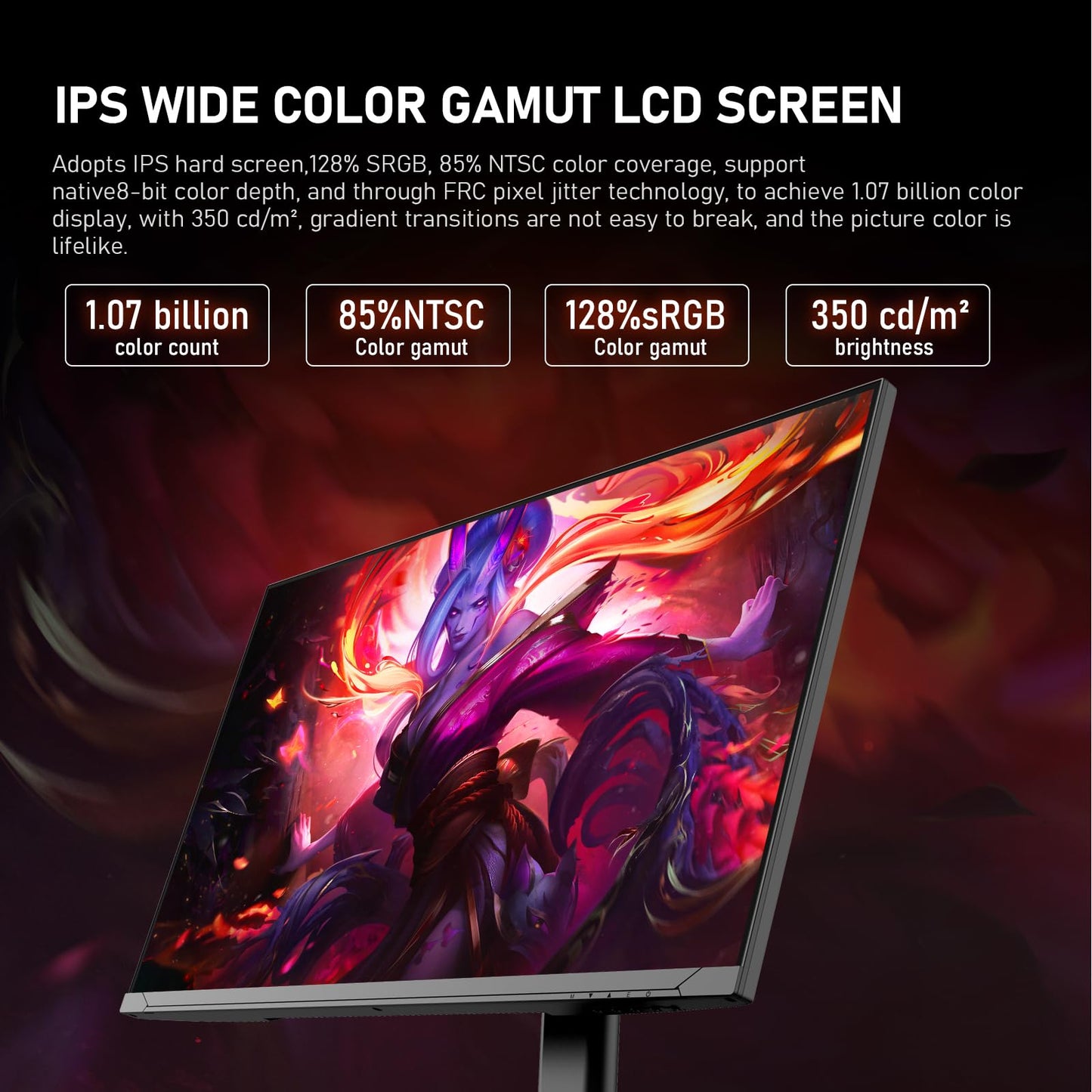 32 inch 2K QHD(2560×1440P) 165Hz Curved Gaming Monitor, PC Screen