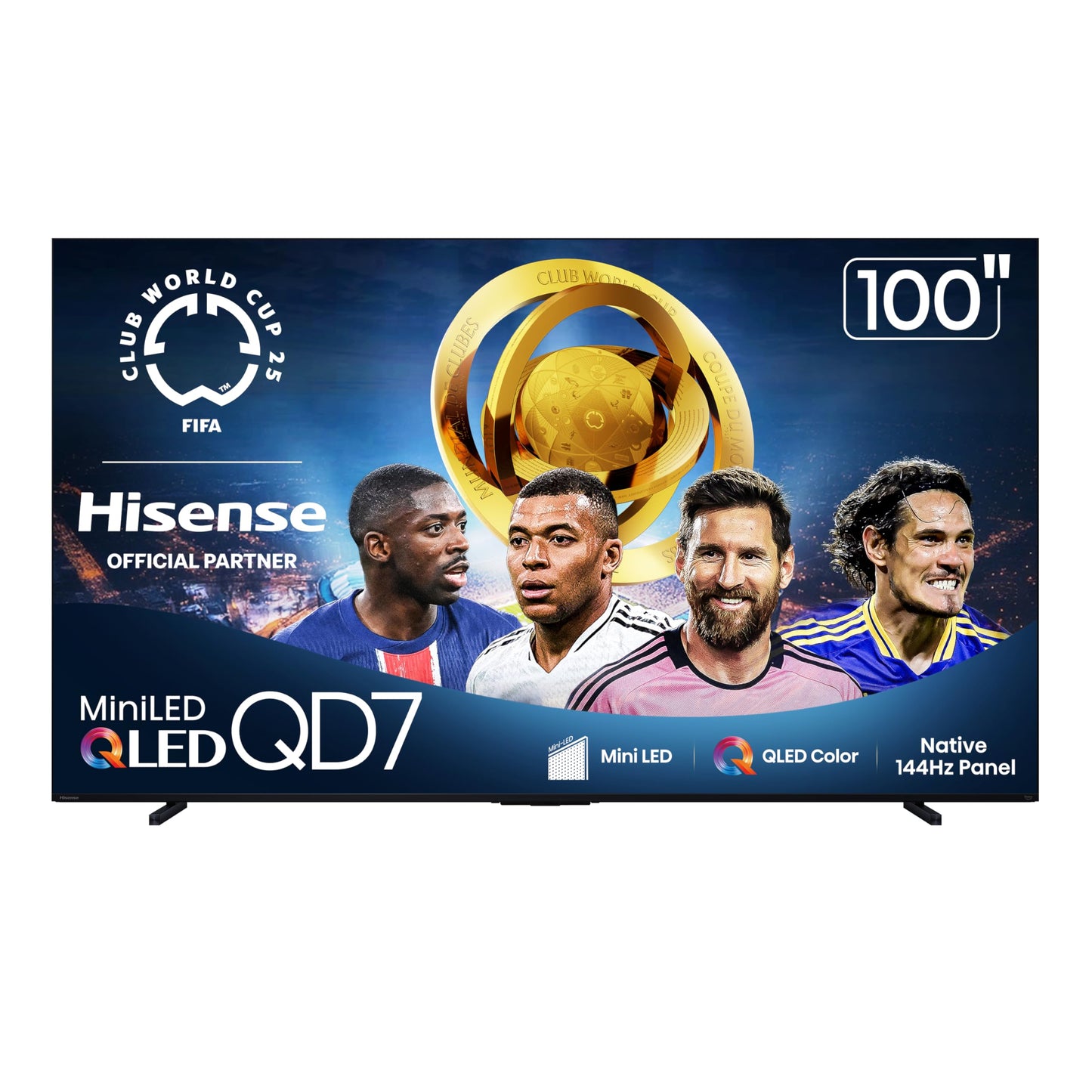 Hisense 75" Class QD7 Series Mini-LED 4K UHD Smart Fire TV (75QD7QF, 2025 Model) - QLED, Native 144hz, HDR10+, Dolby Vision, Dolby Atmos, Game Mode Pro, ALLM, Alexa Built in with Voice Remote, Black