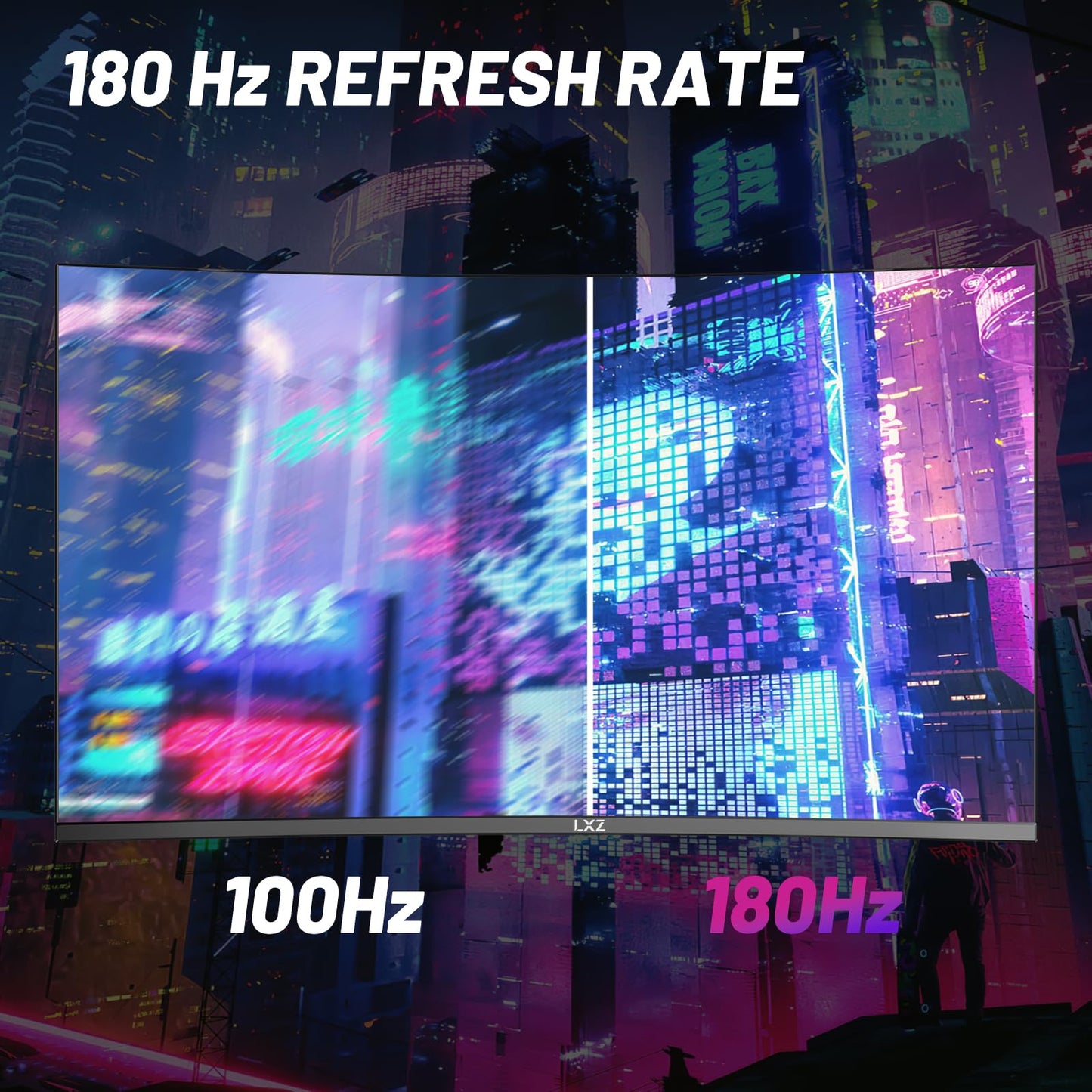 LXZ Curved 32 Inch Gaming Monitor 1500R, 2K QHD 180hz Frameless Display