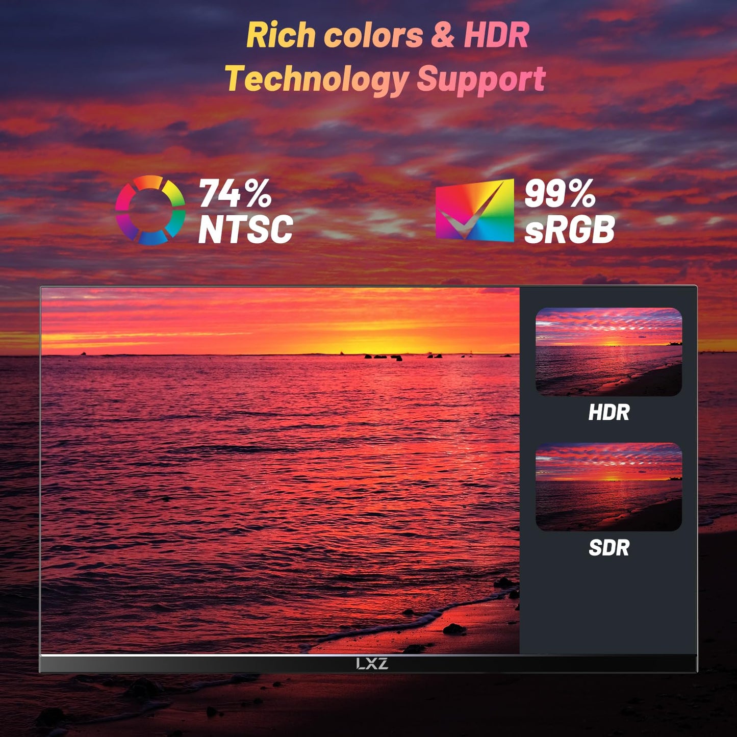 LXZ Curved 32 Inch Gaming Monitor 1500R, 2K QHD 180hz Frameless Display