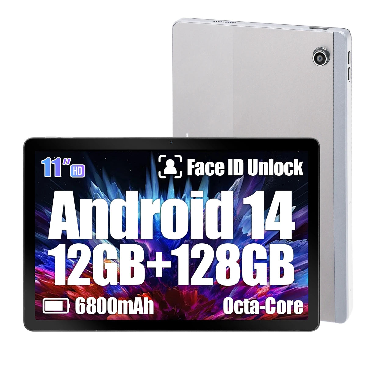 C9+ 11 Inch Tablet HD Display Android14 Octa-Core Processor 12GB RAM+128GB ROM(1TB TF) 5MP+13MP Split-Screen 6800mAh Battery PAD