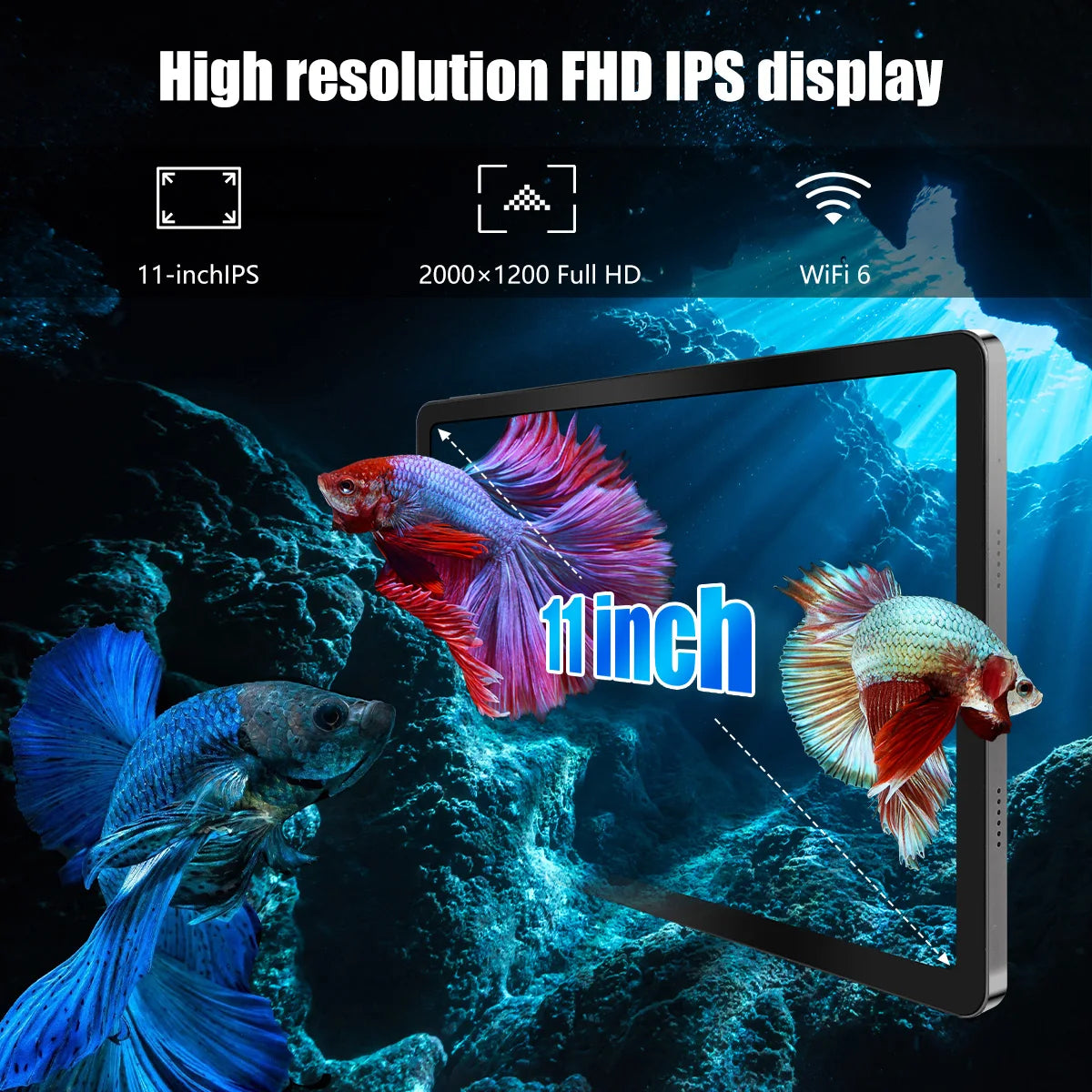C9+ 11 Inch Tablet HD Display Android14 Octa-Core Processor 12GB RAM+128GB ROM(1TB TF) 5MP+13MP Split-Screen 6800mAh Battery PAD