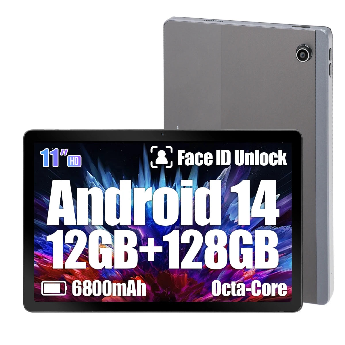 C9+ 11 Inch Tablet HD Display Android14 Octa-Core Processor 12GB RAM+128GB ROM(1TB TF) 5MP+13MP Split-Screen 6800mAh Battery PAD