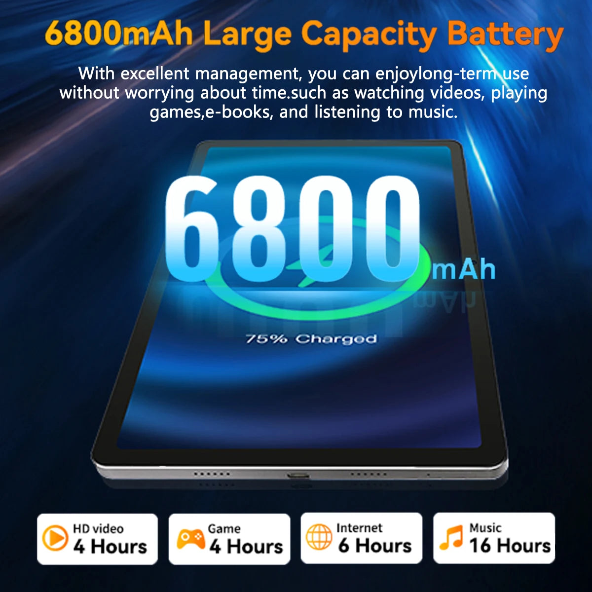 C9+ 11 Inch Tablet HD Display Android14 Octa-Core Processor 12GB RAM+128GB ROM(1TB TF) 5MP+13MP Split-Screen 6800mAh Battery PAD