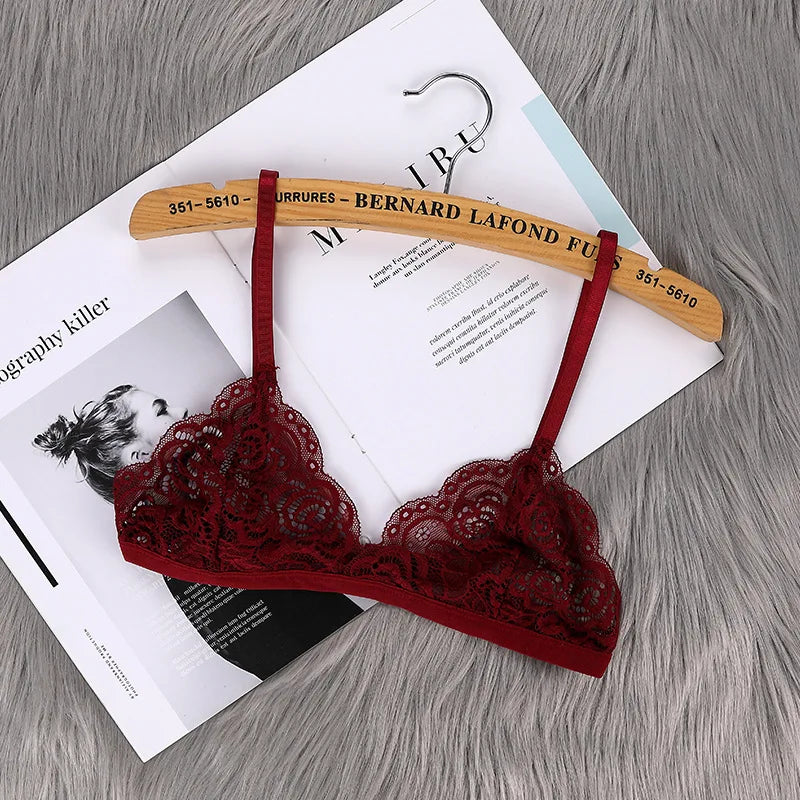 Women's Thin Bra Without Chest Pad Fashion Sexy Lace Lingerie Cutout Back Buckle Tube Top Women's Underwear Summer Clothes