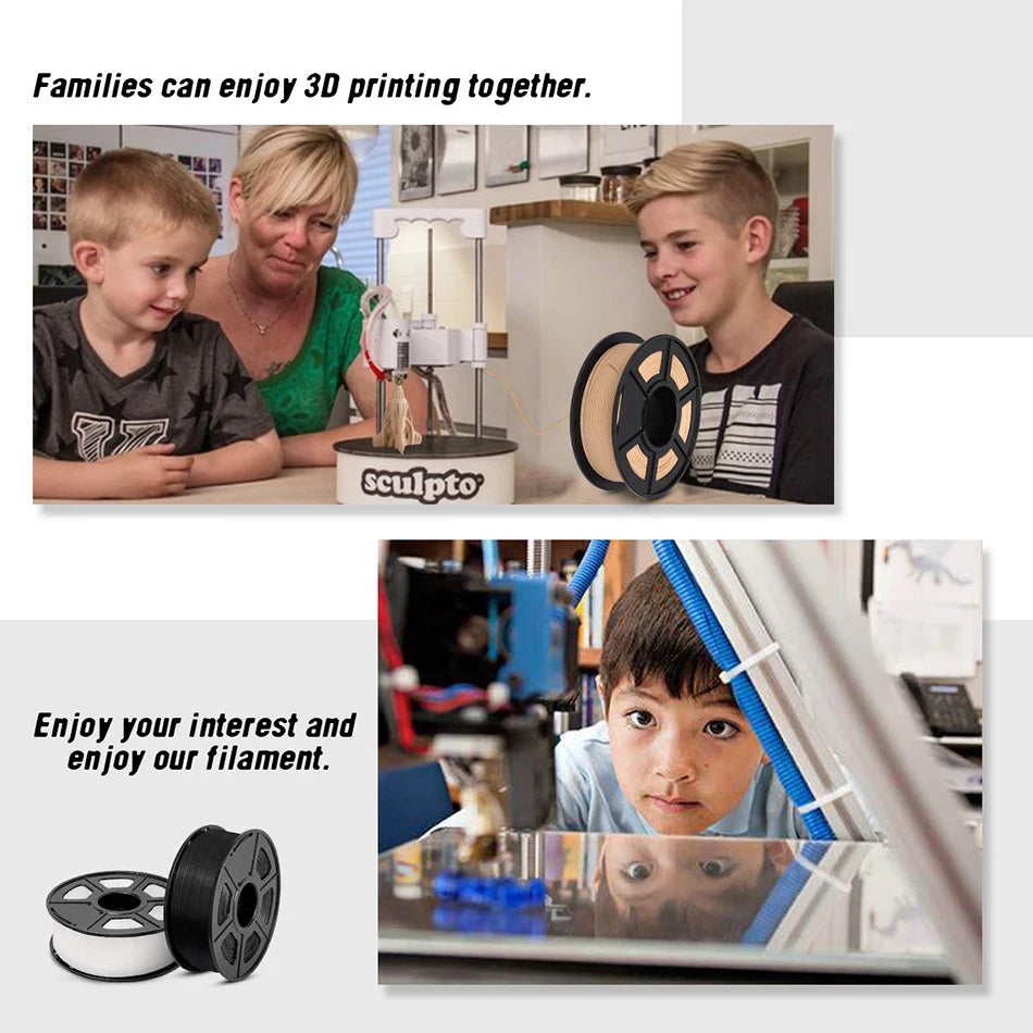 SUNLU 5Roll PLA Matte Filament 1.75mm 1kg Spool (2.2lbs) Smooth Matte Finish Neatly Wound Filament Fit Most FDM Printer