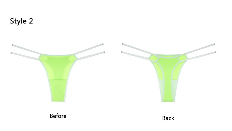 Felinus Women Panties Sexy Binikini Low Waist Underwear Double Thin Strap G-String Thong Seamless Breathable Female Lingerie