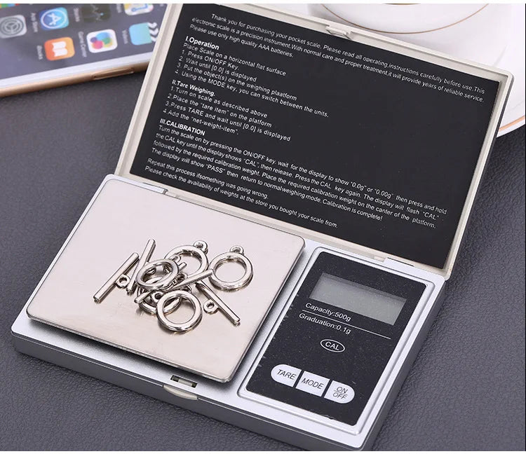 Jewelry Mini Stainless Steel Electronic Scale Digital Pocket Scale Gold Gram Balance Weight Scale Portable Pocket Scale
