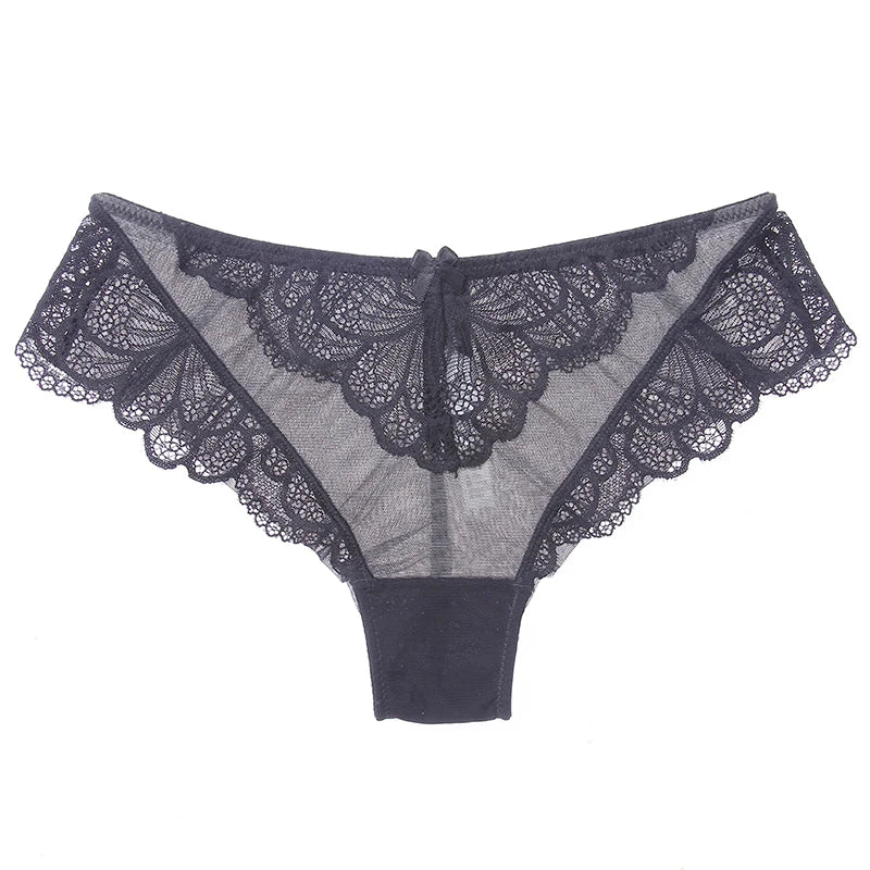 Sexy Women Seamless Panty Floral Lace Hollow Out Transparent Panties Cozy Underwear Female Lingerie Breathable Mesh Low Waist