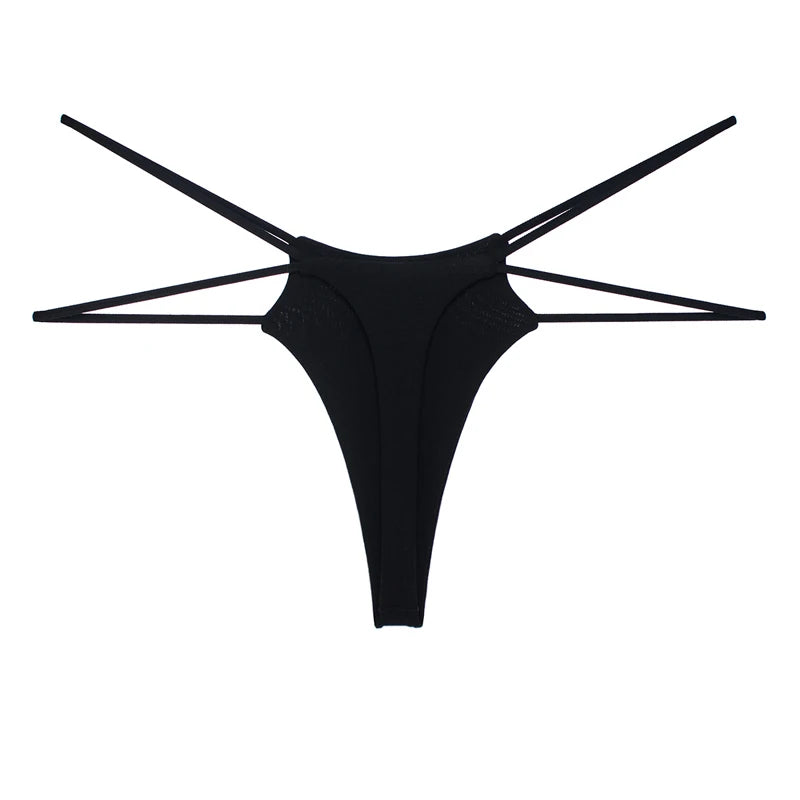 Felinus Women Panties Sexy Binikini Low Waist Underwear Double Thin Strap G-String Thong Seamless Breathable Female Lingerie