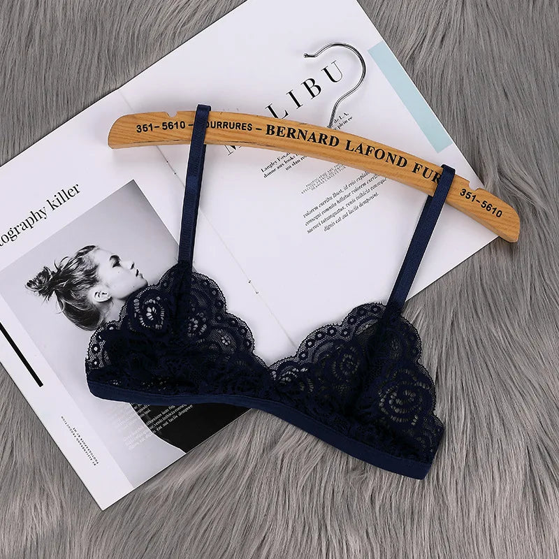 Women's Thin Bra Without Chest Pad Fashion Sexy Lace Lingerie Cutout Back Buckle Tube Top Women's Underwear Summer Clothes
