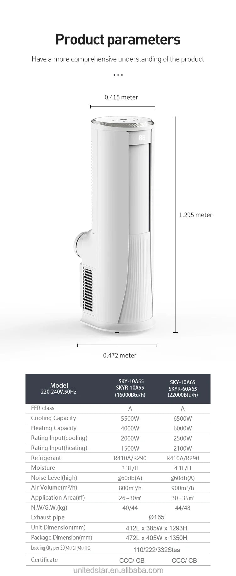 16000btu 18000btu Electric Standing Portable Mobile Home air Conditioner Conditioning with Cooling Function