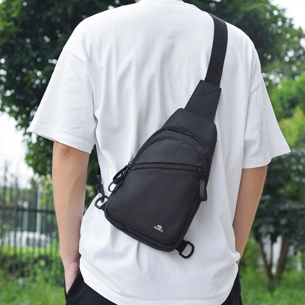 Chest Bag Men's Single Shoulder Crossbody Bag Large Capacity Oxford Cloth Outdoor Travel Backpack Men's Chest Bag