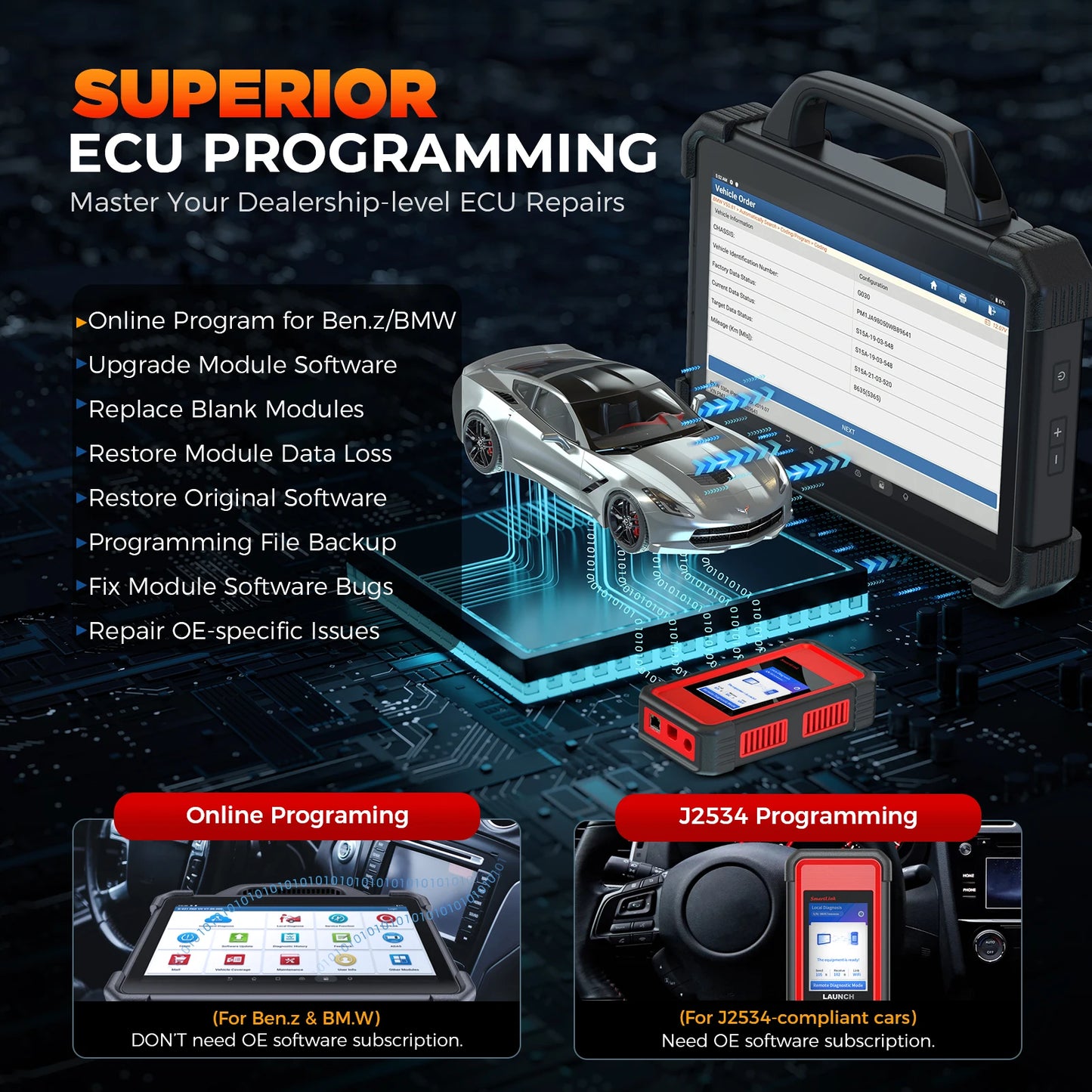 New LAUNCH X431 PAD 7 & X-PROG3 Set Automotive Diagnostic Tool PADVII All Key Lost Key Programmer Immobilizer