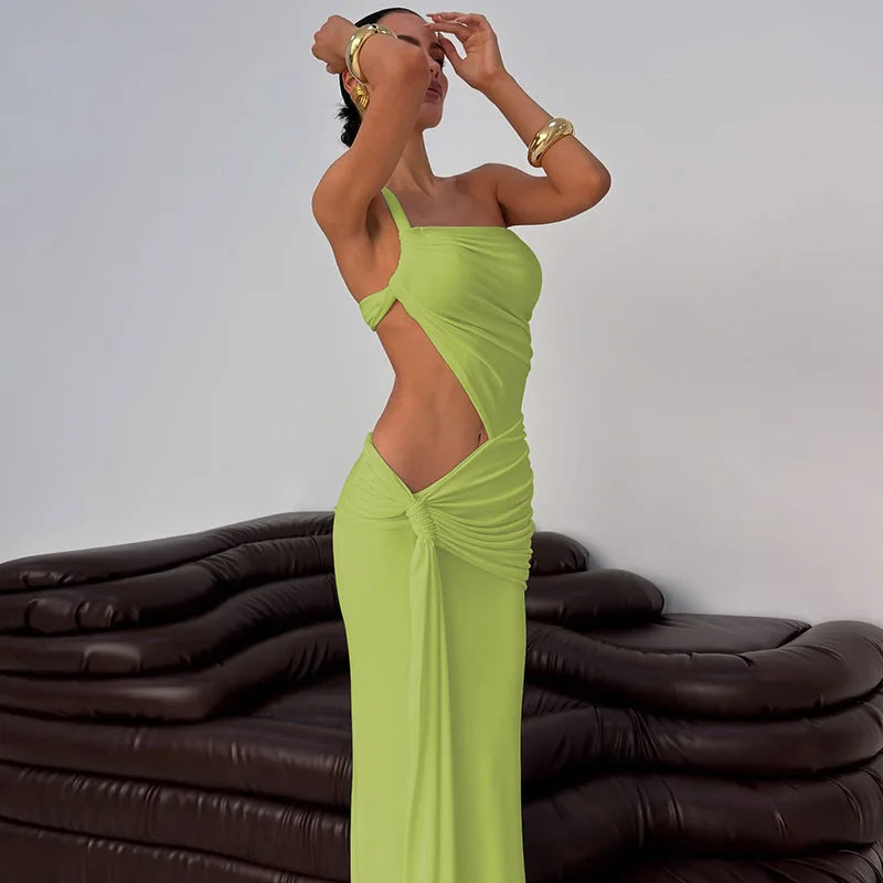 Ladies Summer Elegant Evening Party Dress For Women Sleeveless Backless Hollow Out Sexy Long Dresses Woman Birthday Clubwear