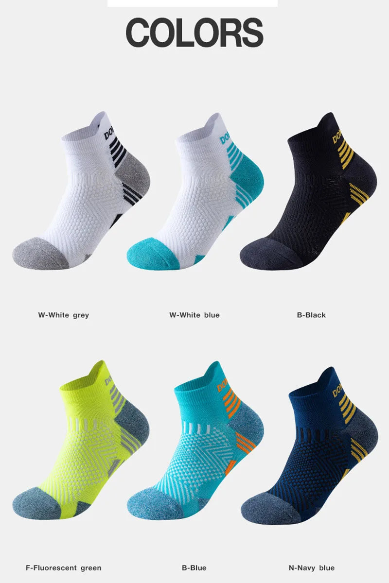 2023 Professional Marathon Running Sock Men Women Sports Fitness Thickened Cushioned Short Tube Low Cut Boat Ankle Socks
