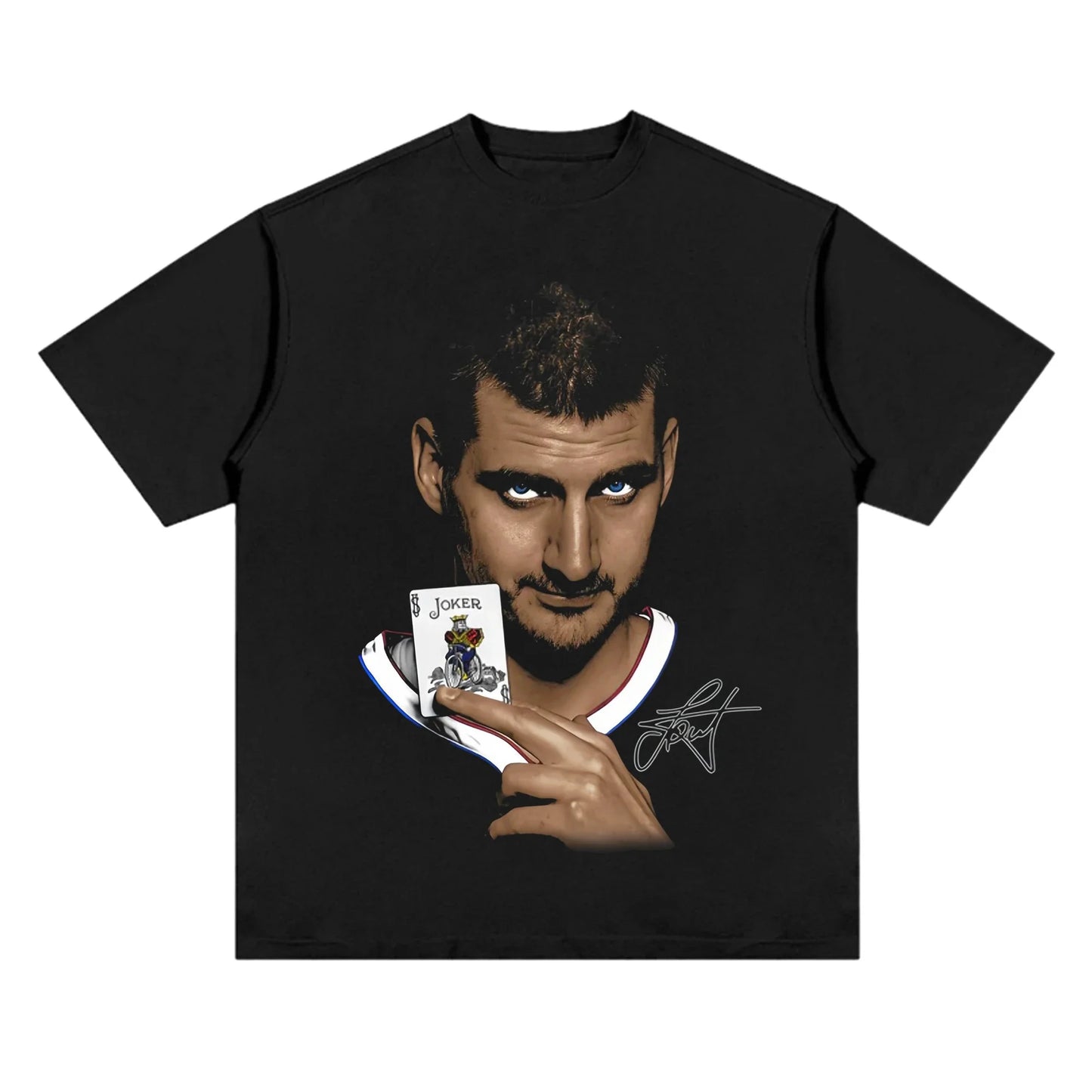 American Professional Basketball Star Pattern Printed T-shirt Trend Casual Loose 100% Cotton Round Neck Short-sleeved T-shirt