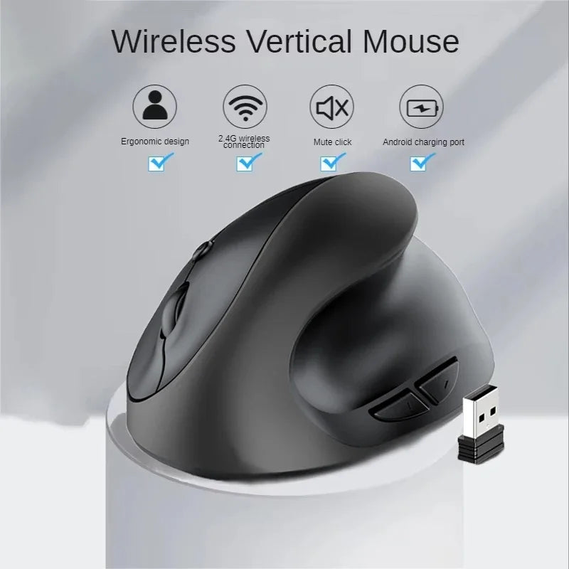 Xiaomi Vertical Grip Silent Wireless USB 2.4G Rechargeable Hand Designer Drawing Office Creative Ergonomic Mouse For Computers