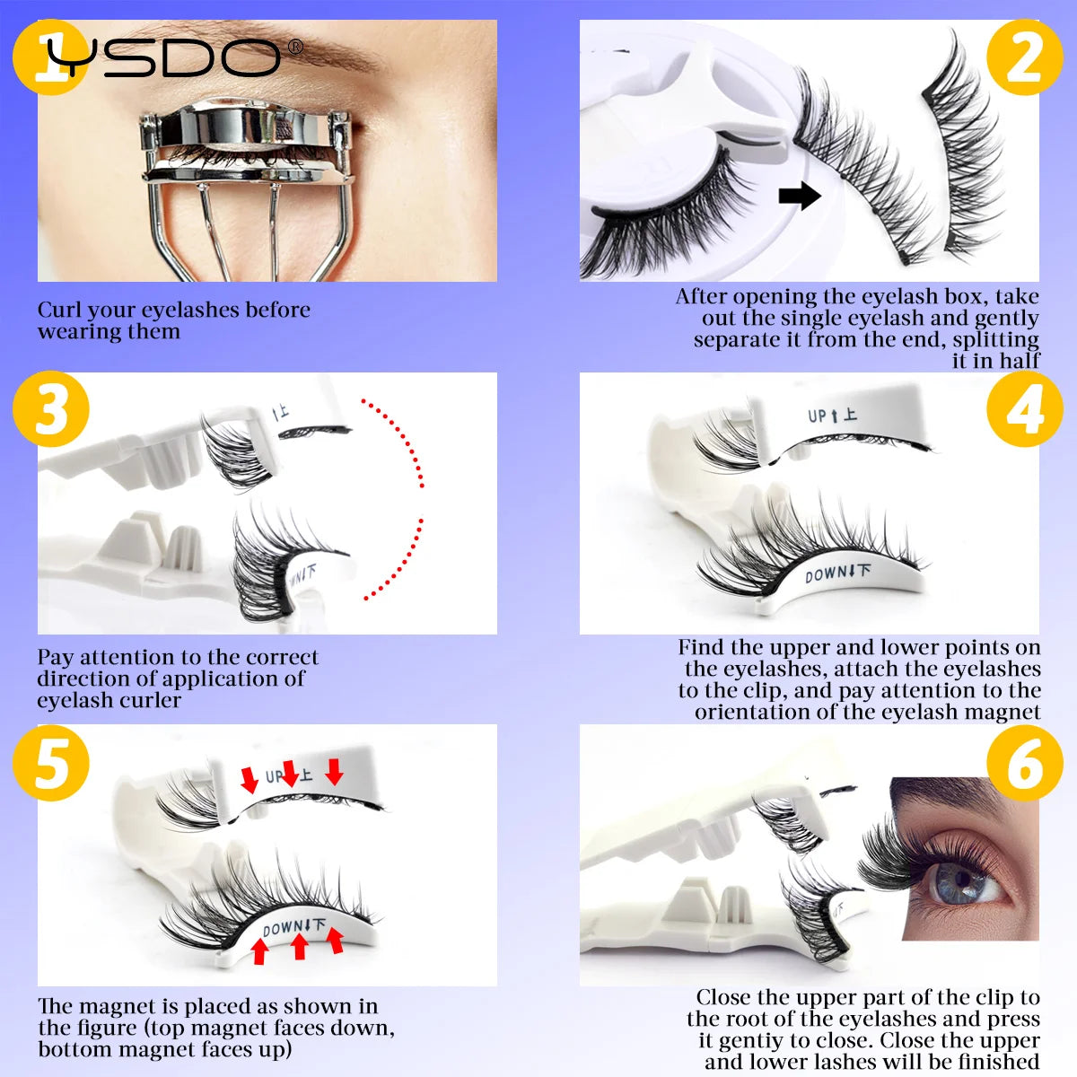 YSDO Magnetic Eyelashes Reusable Winged Magnetic 3D Mink lashes Long-Lasting No Glue Needed False Eyelashes with Tweezer Makeup