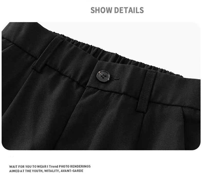New Men Suit Pants Business Trousers Solid Casual Pant Wide Leg Straight Fashionable Streetwear Comfortable Fabric Oversize