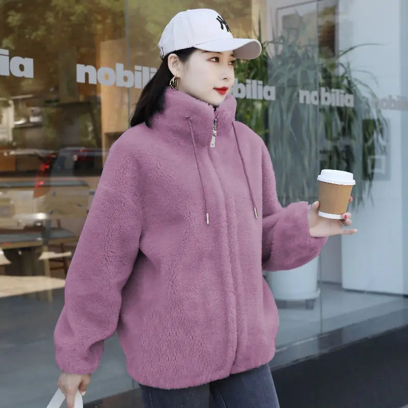 Women Winter Double Coral Fleece Warm Coat