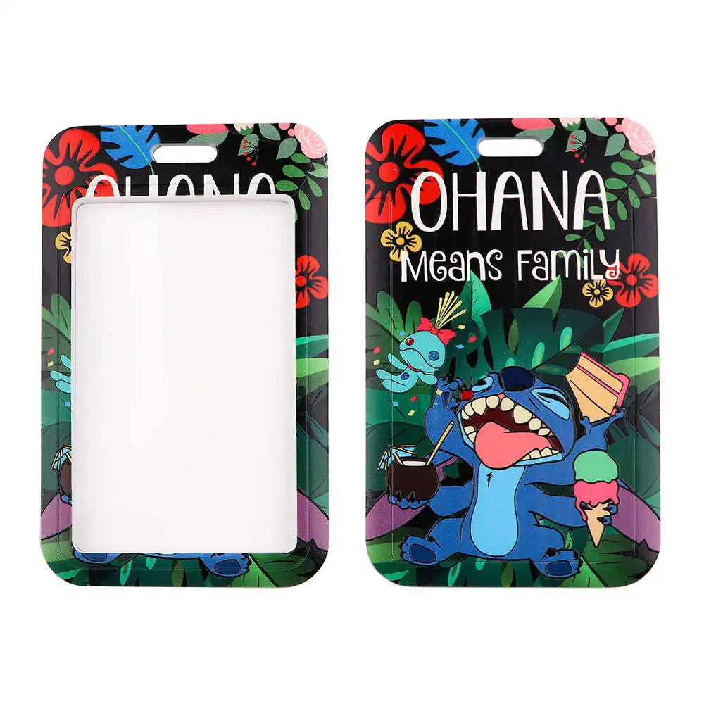 Stitch Cute Cartoon Animation Lanyards For Keys Chain ID Credit Card Cover Pass Mobile Phone Charm Neck Strap Badge Holder Gifts