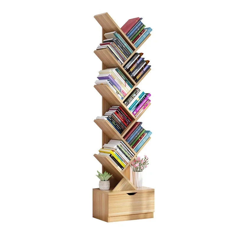 Modern Children's TreeShaped Bookshelf FloortoCeiling Design, Living Room Storage Bookcase, Innovative Home Library