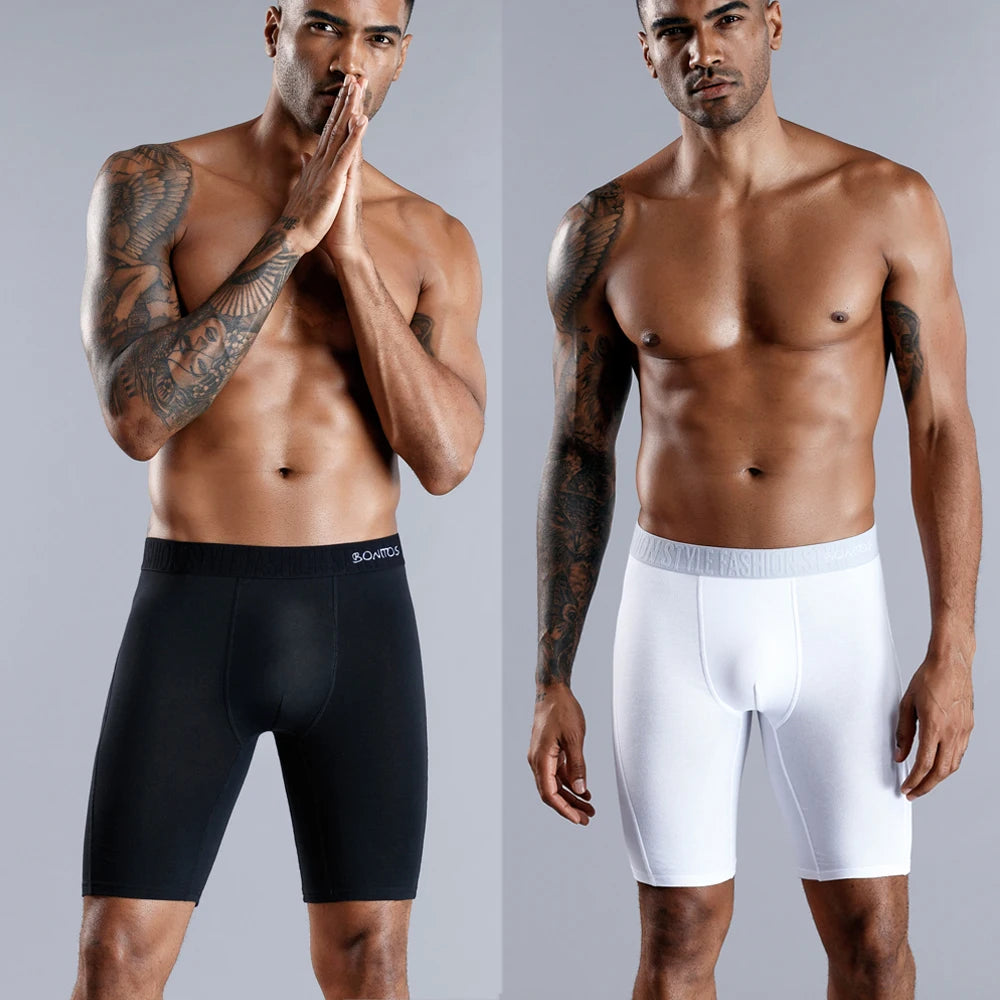 4pcs long boxers for men underwear plus size Men's panties sexy long leg underpants cotton Mens boxer shorts fashion male Trunk