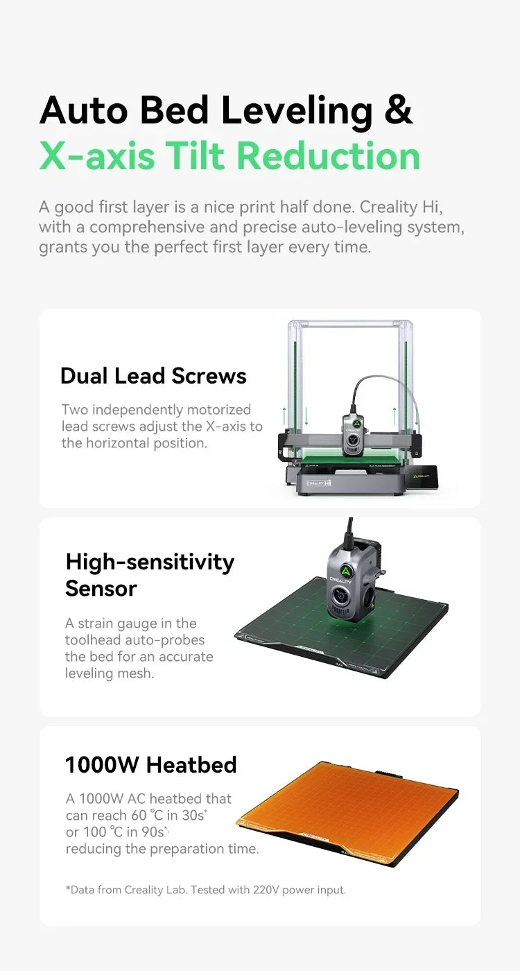 Creality Hi 3D Printer Core XZ Motion 500mm/S Speed Metal Build Printer Auto Leveling Direct Drive Extruder Multi-color printing