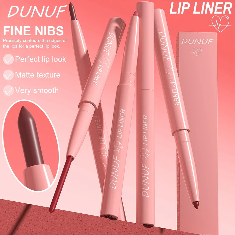 Tapered Nib Lip Liner Pencil Matte Red Brown Plumping Lip Stain Lasting Waterproof Fine Lipstick Slim Lip Outline Contour Makeup