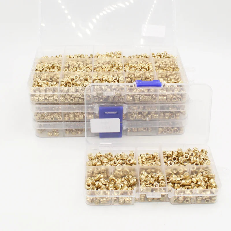 Brass Threaded Insert Nut Kit M2 M2.5 M3 M4 M5 M6 M8 Hot Melt Heat Knurled Embed Injection Copper Insertnut for 3D Print Plastic