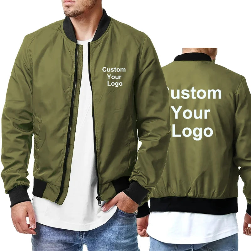 Fashion Casual Outdoor Custom Your Logo Clothes New Fashion Sports Zipper Jacket Popular Men Autumn New Solid Color Jacket Coat
