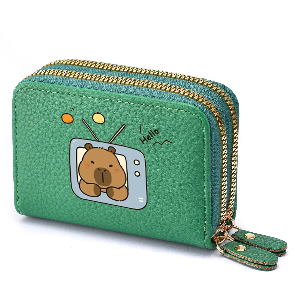 Capybara Wallet Anime Credit Card Holder Cartoon Girl PU Leather Cute Wallet Girl's Birthday Gift